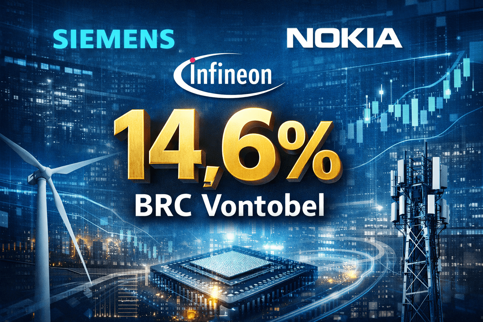 Publicité financière high-tech et moderne